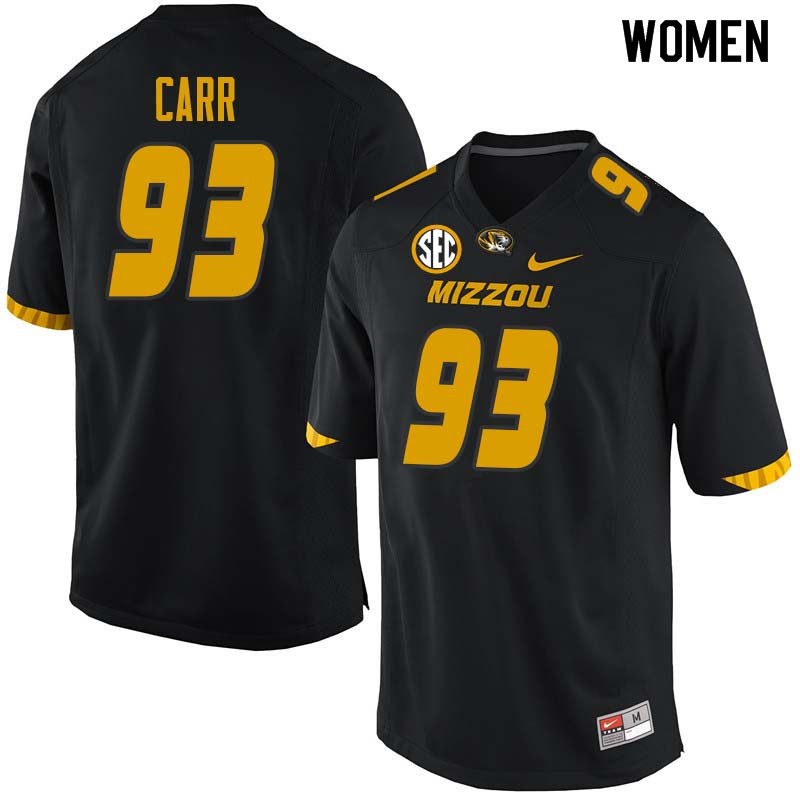 Women #93 Andrew Carr Missouri Tigers College Football Jerseys Sale-Black - Click Image to Close